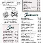 Sandhills Lounge Menu