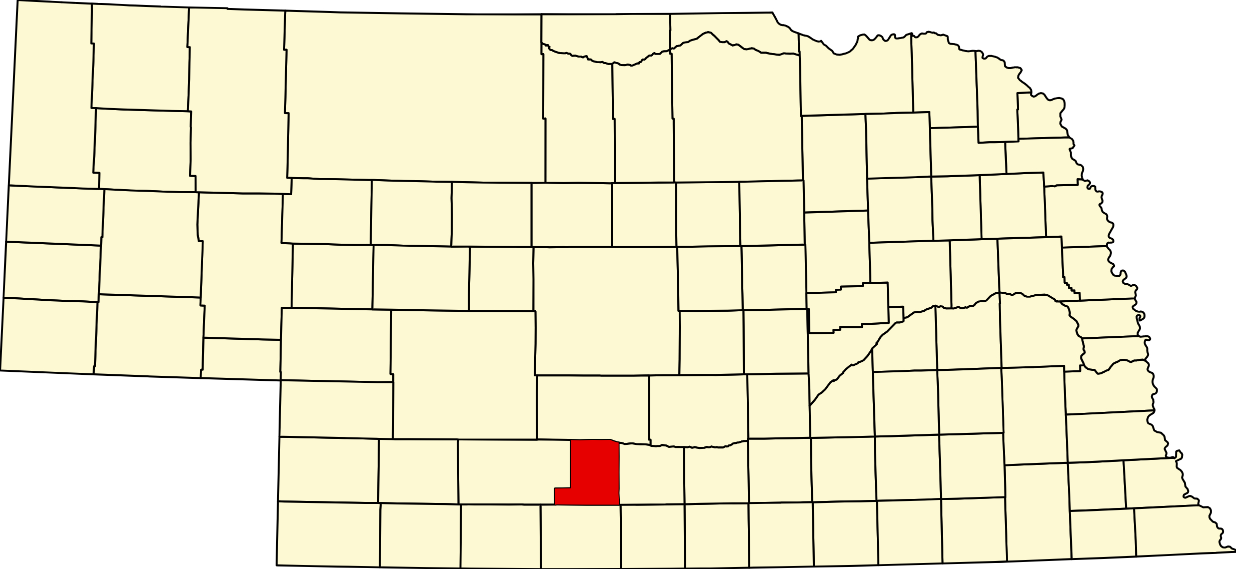 Map of Nebraska highlighting Gosper County