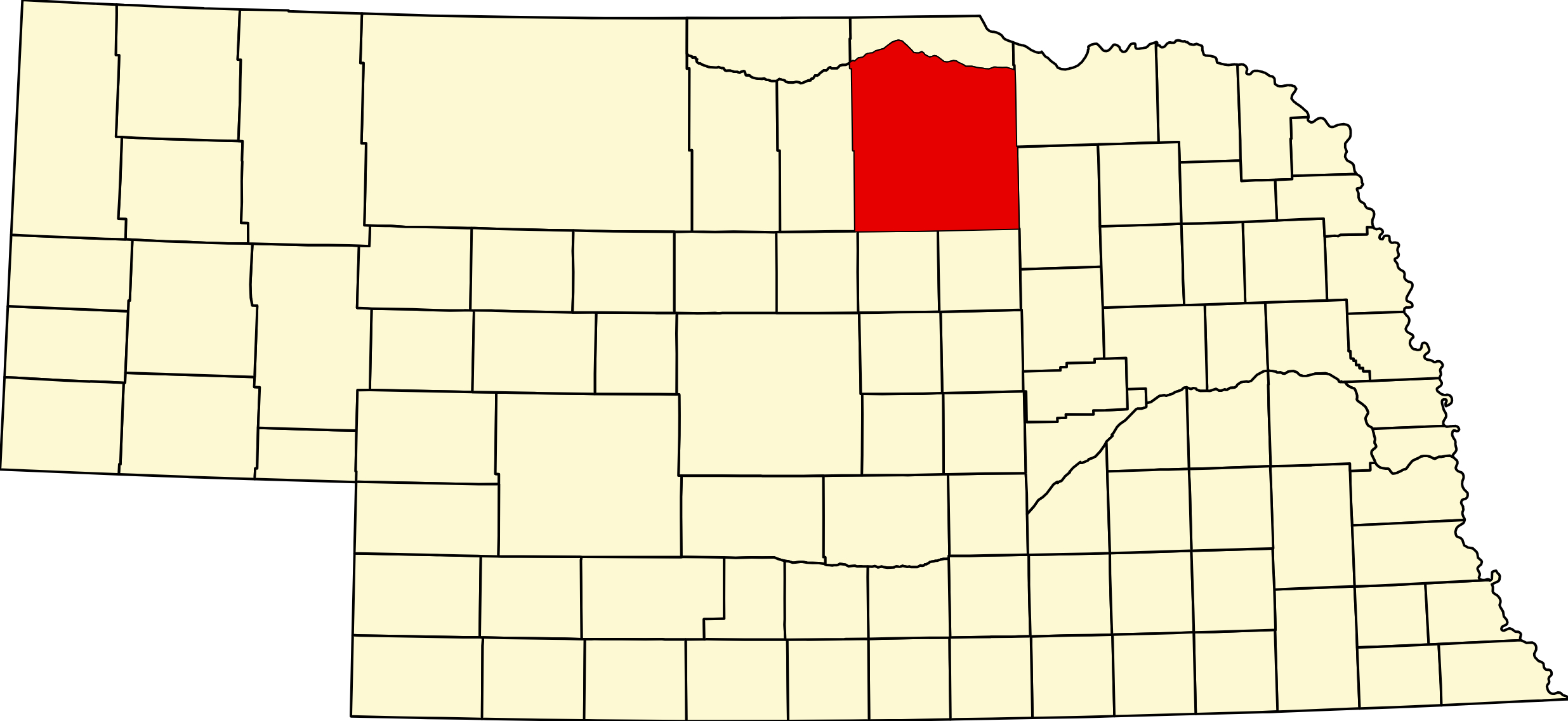 Map of Nebraska highlighting Holt County
