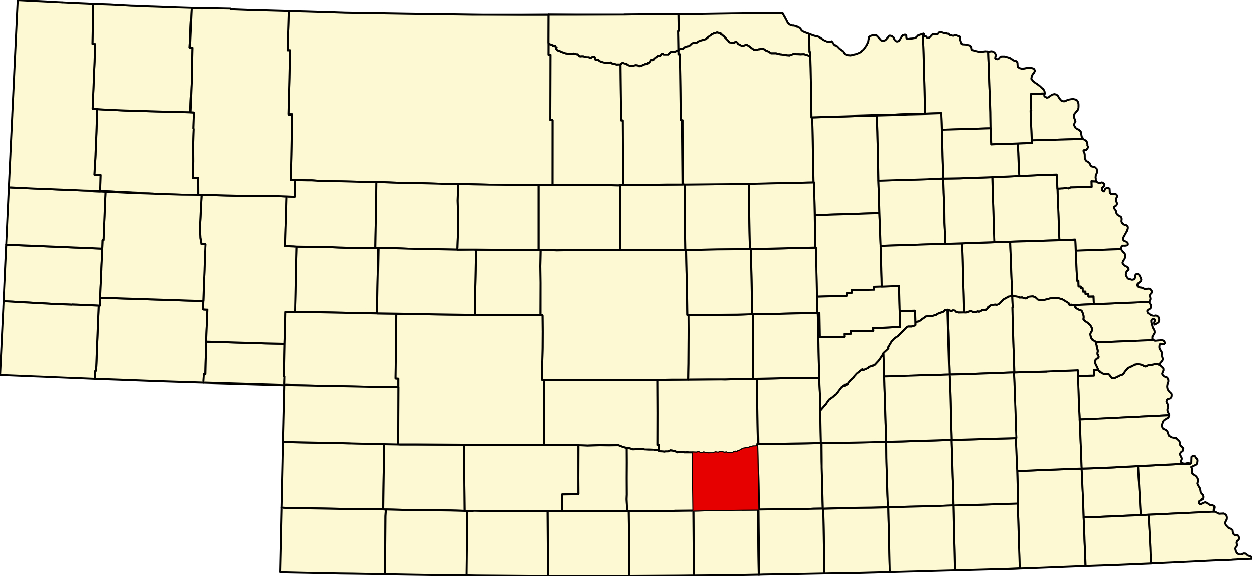 Map of Nebraska highlighting Kearney County