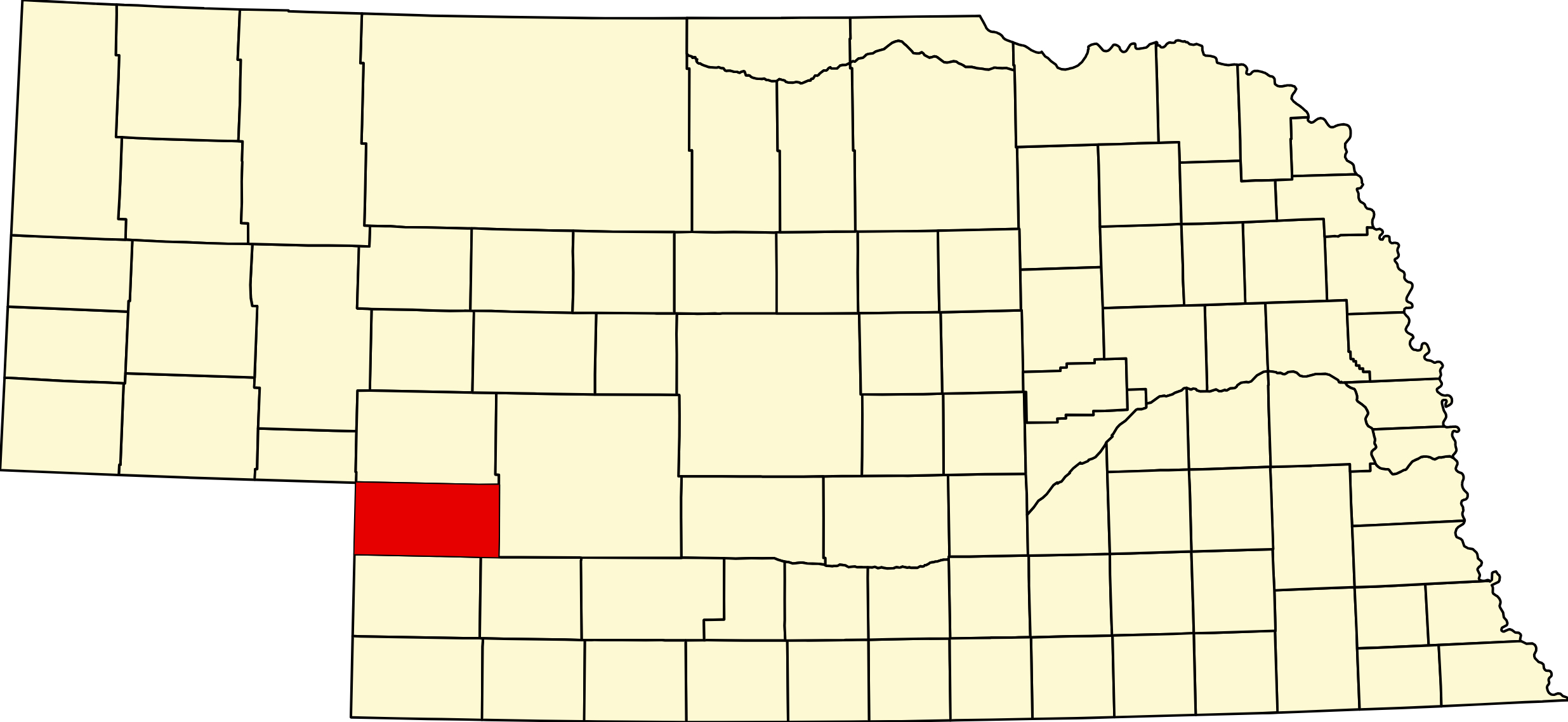 Map of Nebraska highlighting Perkins County