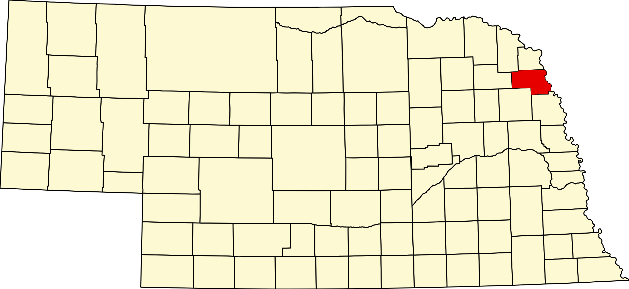 Map of Nebraska highlighting Thurston County Nebraska Map of Nebraska highlighting Thurston County Nebraska