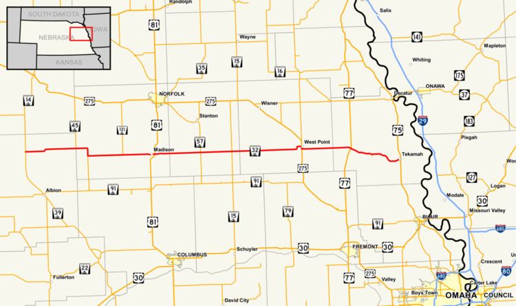 Nebraska Highway 32 Map