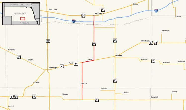 Nebraska Highway 44 Map