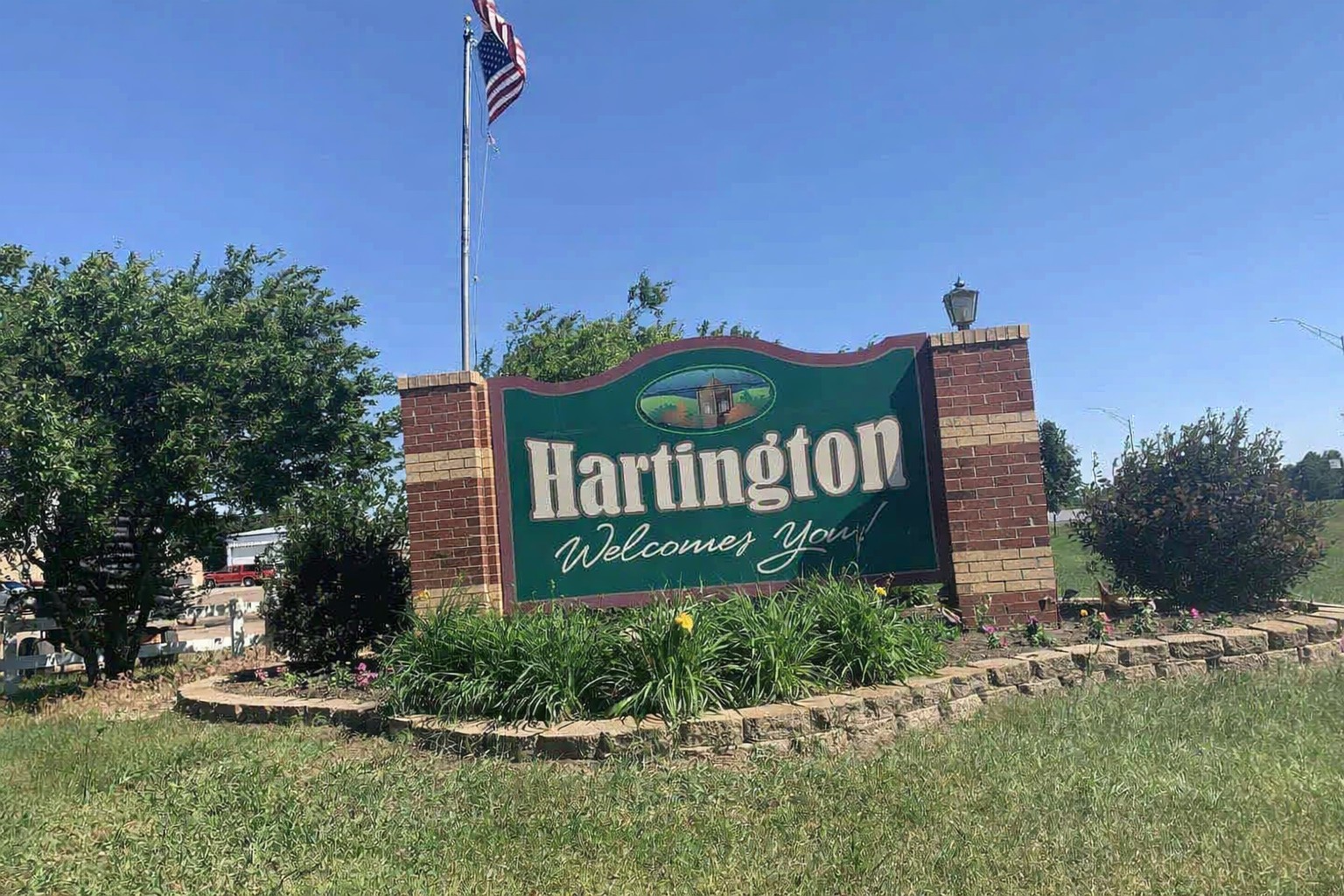 Welcome Sign at Hartington Nebraska